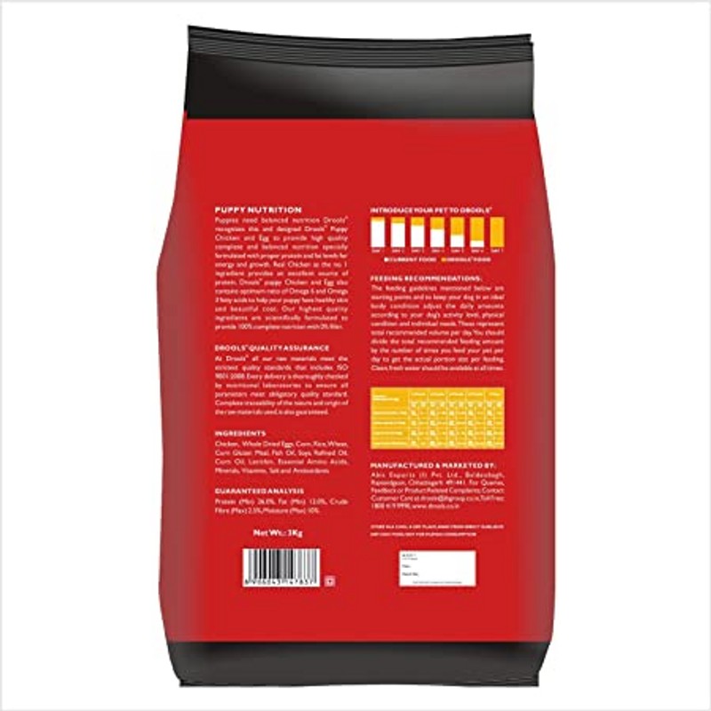 Drools Chicken and Egg Puppy Dry Dog Food, 3 kg